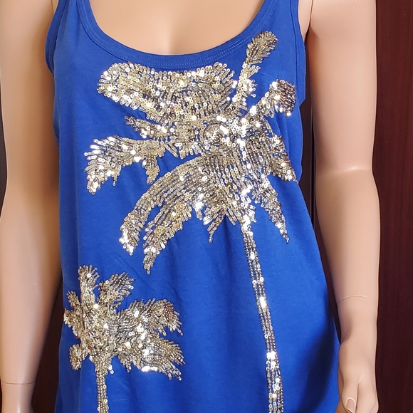 Armani Exchange Sequined Palm Tree Tank Top 🌴 - Picture 4 of 10